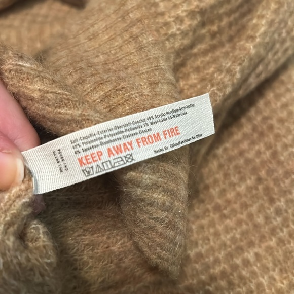 Perfect Free People C.O.M.F.Y. Pullover camel tan waffle V-neck Sweater - Picture 8 of 11